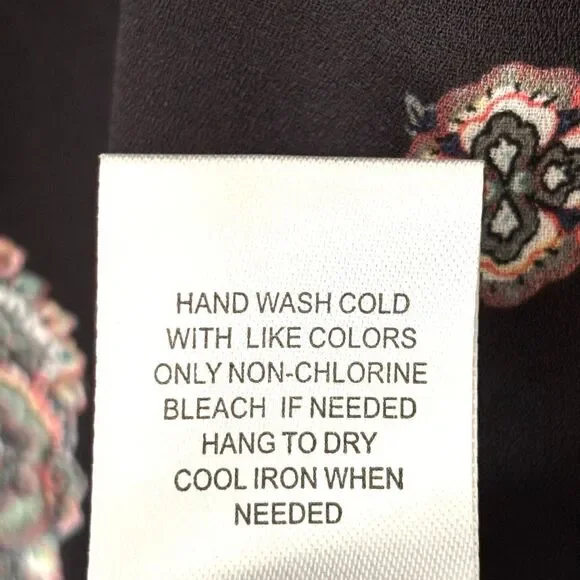 DR2 by Daniel Rainn L pleat back black crochet detailed paisley Pockets V-neck d - Picture 15 of 16